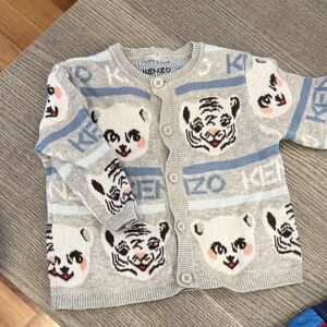 Kenzo Kids Gray and Blue Tiger Sweater